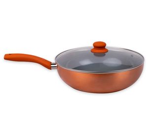 Wok Aluminio 26 cm Mont Titanio naranjo