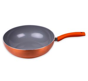 Wok Aluminio 26 cm Mont Titanio naranjo