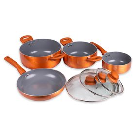 Batería Cocina 7 piezas Montecarlo naranjo
