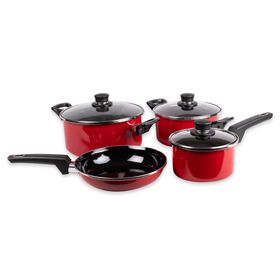 Batería Cocina 7 piezas Napoles rojo