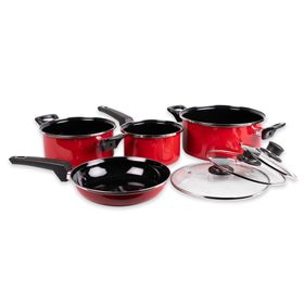 Batería Cocina 7 piezas Napoles rojo