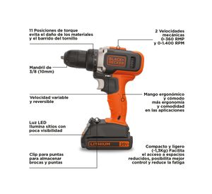 Kit taladro 10 mm + Sierra circular 20V BDCD220CS-B2C