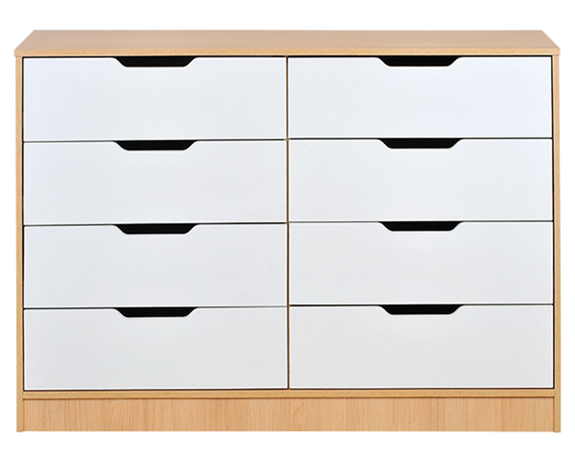 Mobikit Cómoda Misuri CZ blanco/carvalo 8 cajones