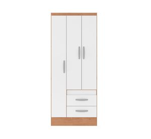Clóset 3 puertas 2 cajones Bicolor blanco/canelato 183x75x45 cm