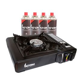 Cocinilla portátil + 4 gases Atom Magma