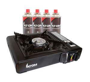 Cocinilla portátil + 4 gases Atom Magma