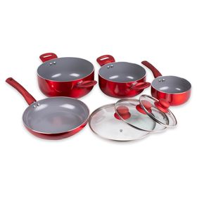 Batería Cocina 7 piezas Montecarlo rojo
