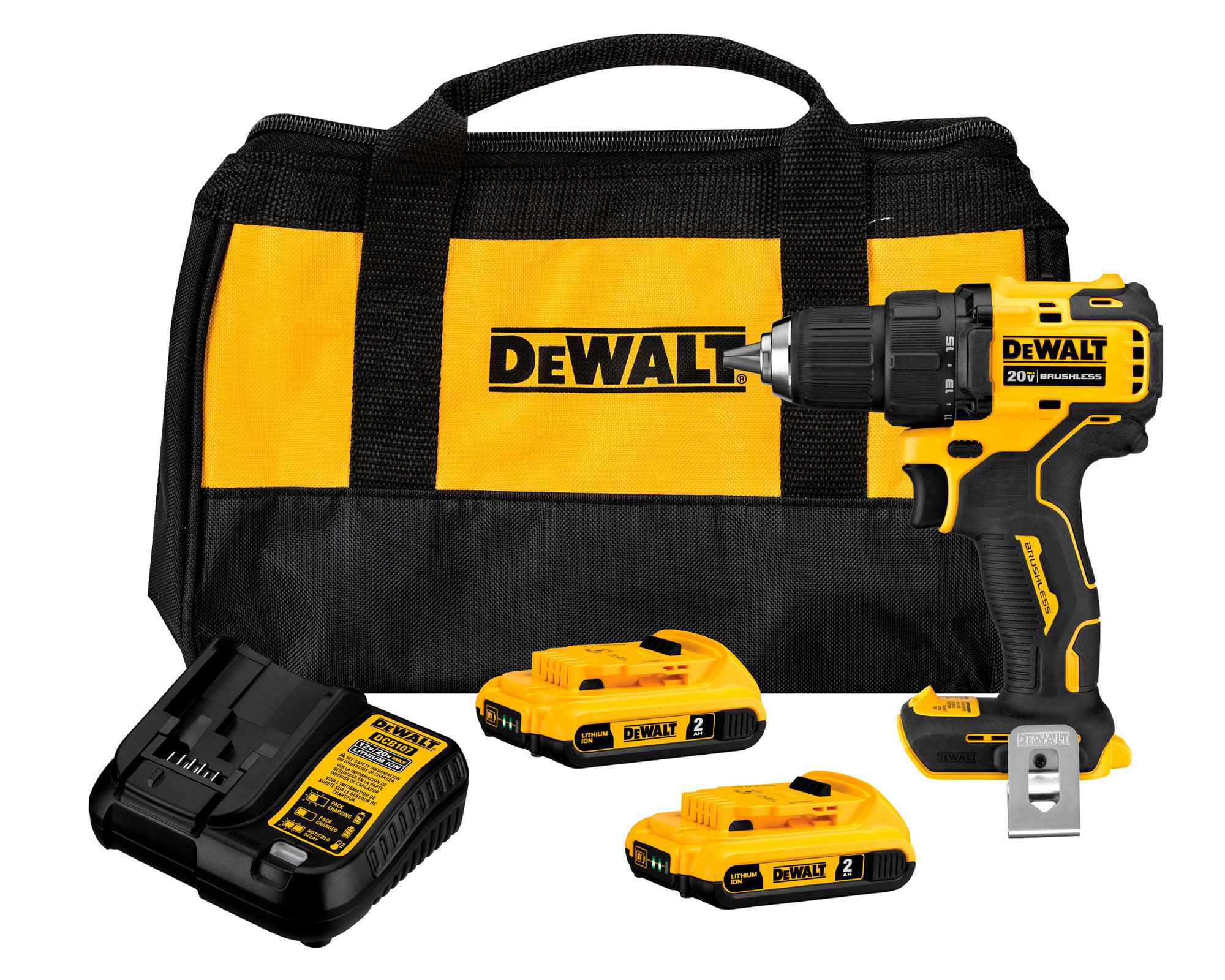Taladro atornillador 13 mm 20V Atomic + 2 baterías DCD708D2-B2 Dewalt
