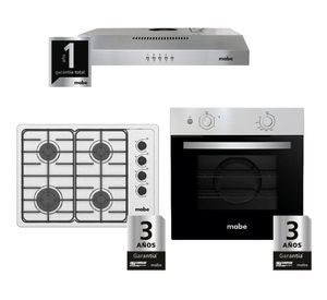 Encimera + campana + horno 60 cm acero inoxidable