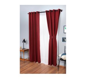 Set de Cortina 140x220 cm Camila argollas rojo