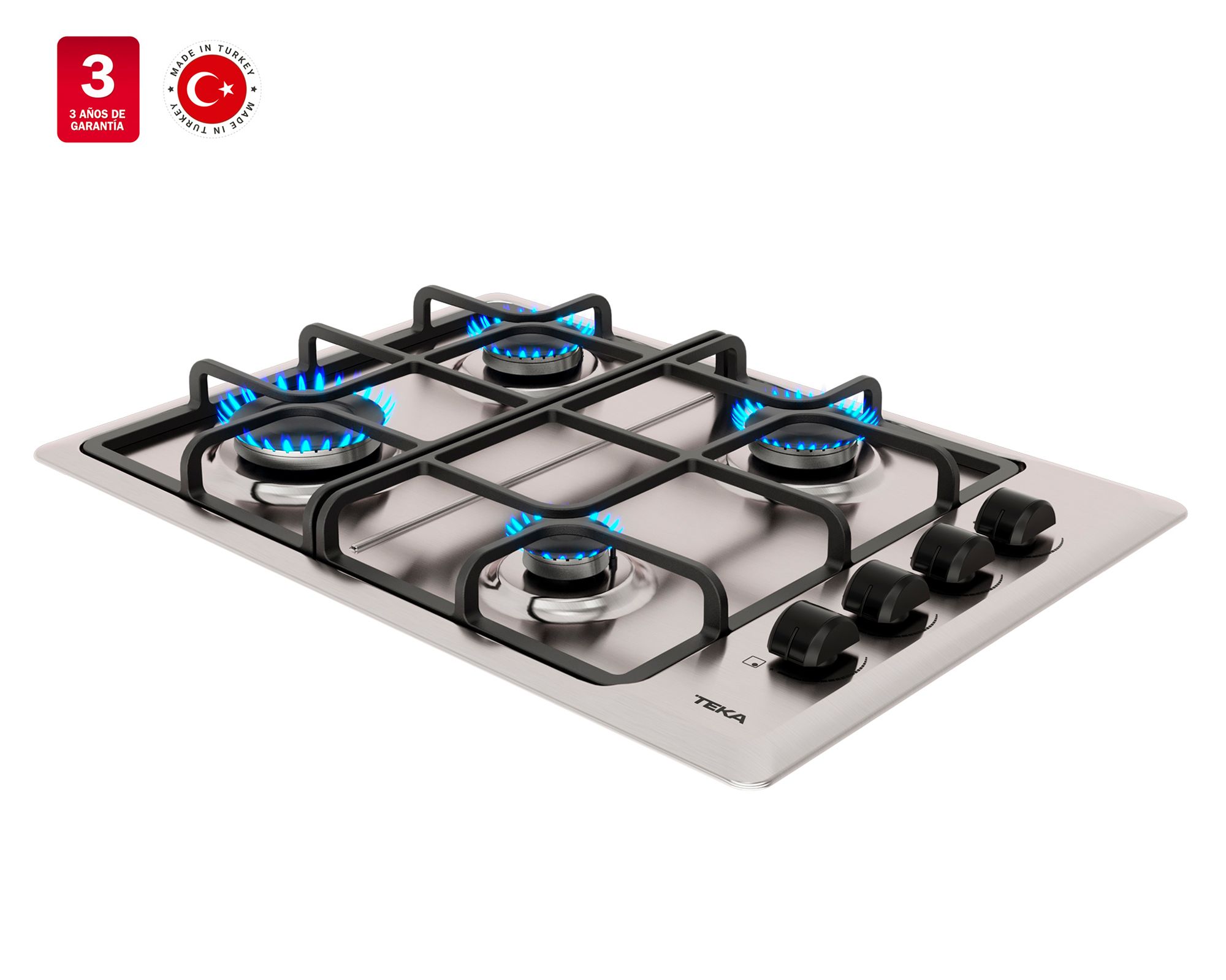 Encimera a gas 4 quemadores HLX540 KBB0C IX inox
