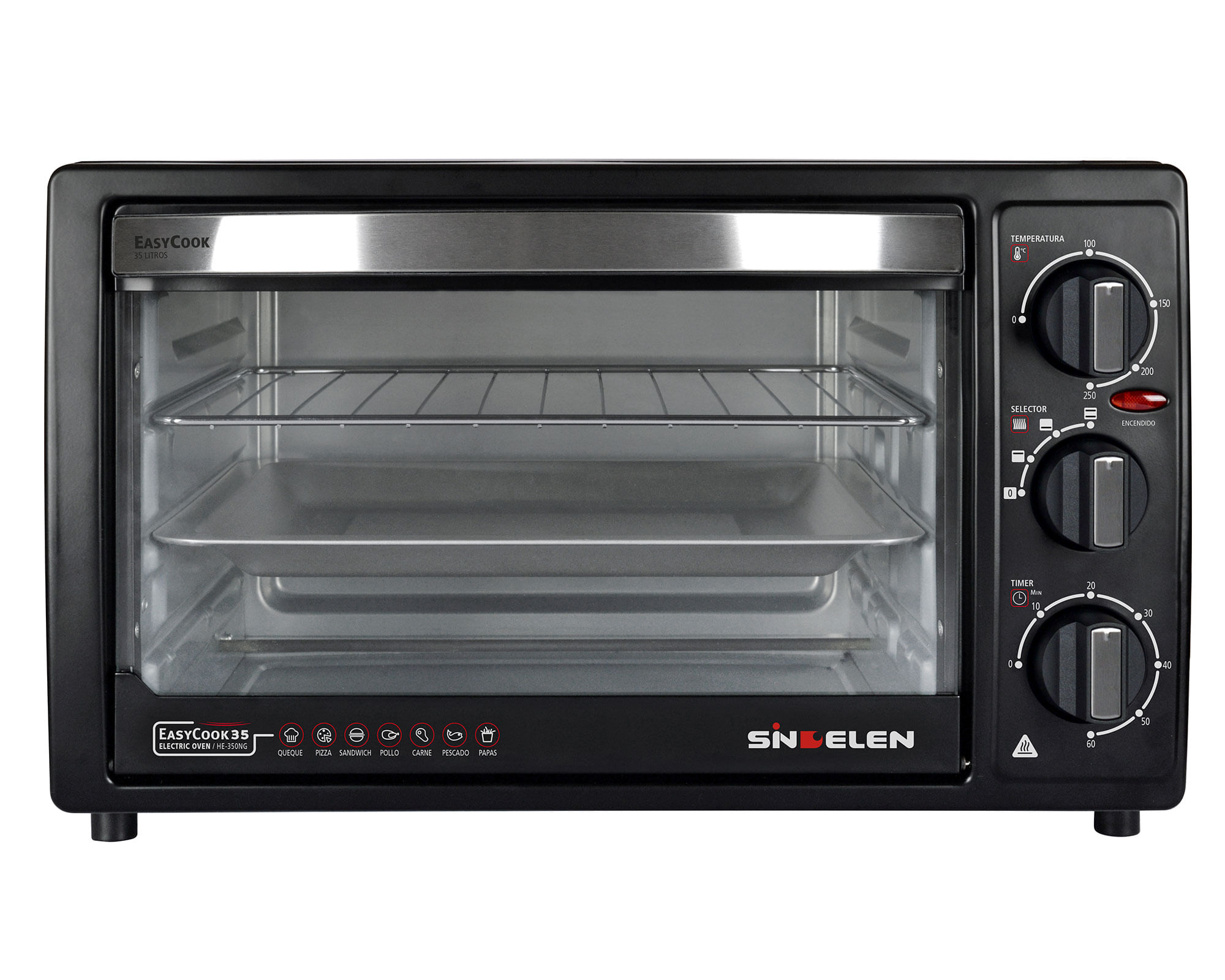 Sindelen Horno eléctrico HE-350NG negro 35 lt