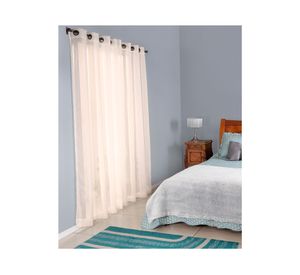 Cortina Velo 145x220cm Liso Argollas crudo