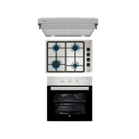 Kit empotrado Horno HS-445 + Encimera HLX-540 BUT + Campana CX62120 INOX