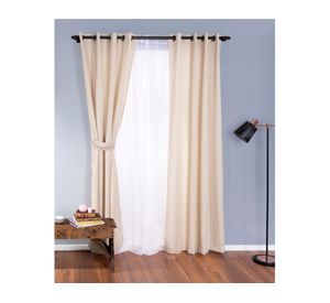 Set de Cortina 140x220 cm Rústico Argollas crudo