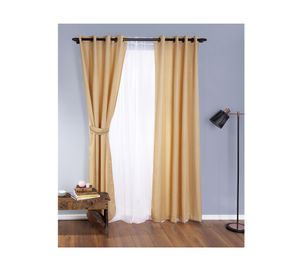 Set de Cortina 140x220 cm Rústico Argollas mostaza