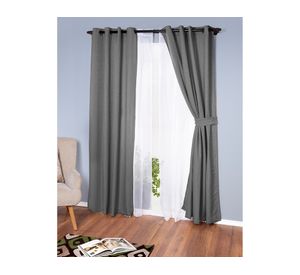 Set de Cortina Emilia 140x220 cm Gris Doral