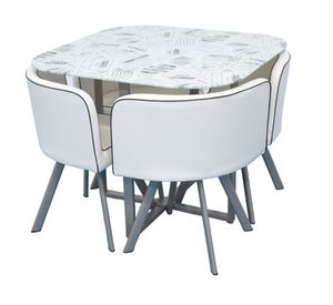 Comedor 4 Sillas Newspaper 73x90x90 cm