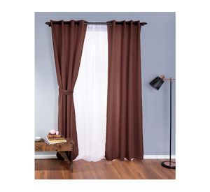 Set de Cortina 140x220 cm Rústico Argollas café