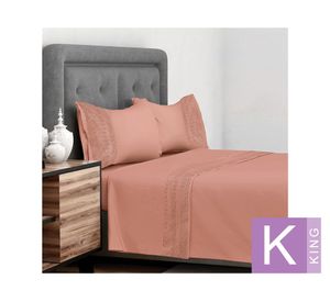 Juego de sábanas king Broderie mariane damasco 144 hilos