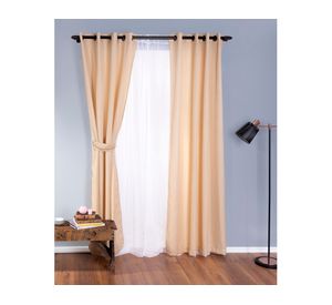 Set de Cortina 140x220 cm Rústico Argollas maíz