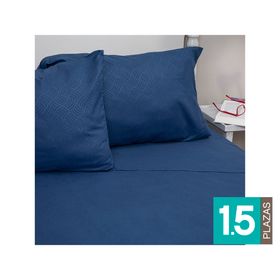 Sábana 1.5 plazas Embossed Trenzas azul