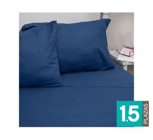 Sábana 1.5 plazas Embossed Trenzas azul