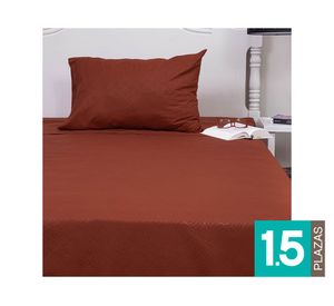 Juego de sábanas 1.5 plazas embossed café claro