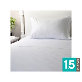 Juego de sábanas 1.5 plazas embossed blanco