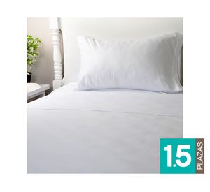 Juego de sábanas 1.5 plazas embossed blanco