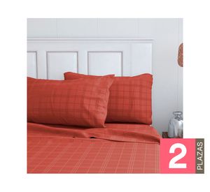 Sábana 2 plazas Embossed Escocés terracota