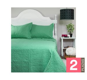 Quilt bordado 2 plazas Elegance verde