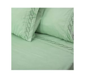 Sábana King Bordada verde