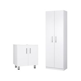 Combo vanitorio 2 puertas + despensero blanco