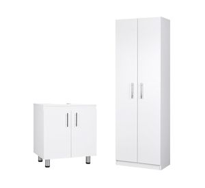 Combo vanitorio 2 puertas + despensero blanco