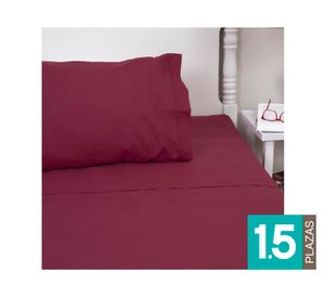 Juego sábanas 1.5 plazas 144H Vivo rojo