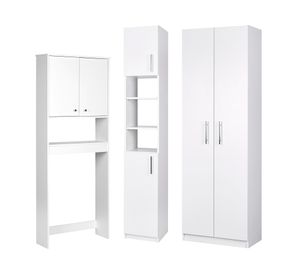 Combo estante 2 puertas + despensero + estante organizador blanco