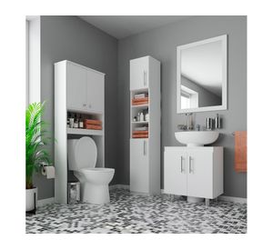 Combo estante 2 puertas + despensero + estante organizador blanco