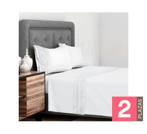 Juegode sábanas 2 plazas Broderie mariane blanco 144 hilos
