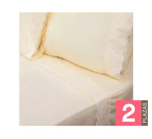 Sábana 2 plazas Santorini crema