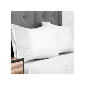 Juegode sábanas 2 plazas Broderie mariane blanco 144 hilos