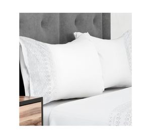 Juegode sábanas 2 plazas Broderie mariane blanco 144 hilos