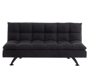 Futón 2 cuerpos Lorenzo poliéster negro