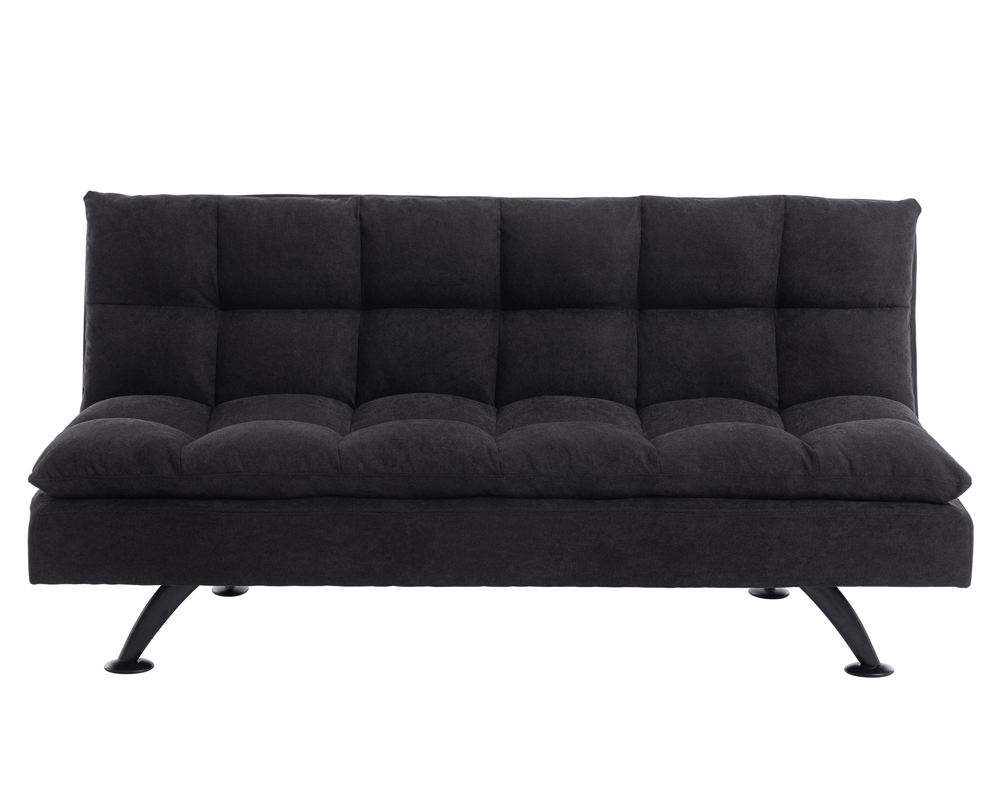 M+Design Futón 2 cuerpos Lorenzo poliéster negro