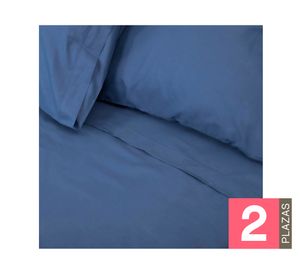 Juego sábanas 2 plazas 144H Vivo azul
