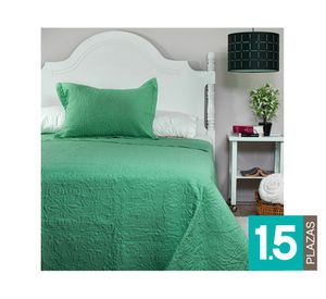 Quilt bordado 1.5 plazas Elegance verde