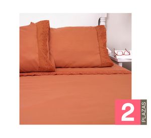 Sábana 2 plazas Santorini terracota