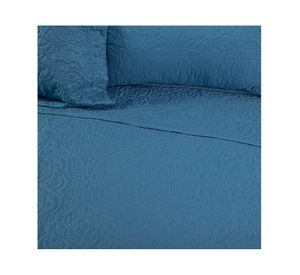 Quilt bordado 1.5 plazas Elegance azul