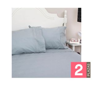 Juego sábanas 2 plazas 144H broderie Amalia gris
