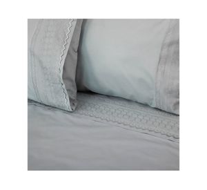 Juego sábanas 2 plazas 144H broderie Amalia gris